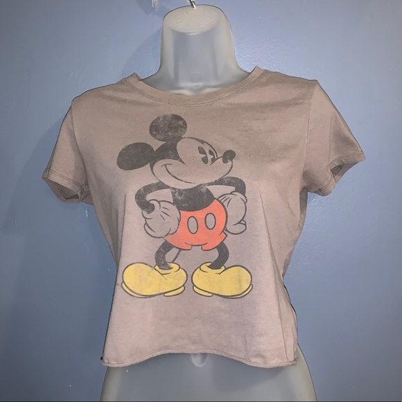 Disney Tops - Vintage looking Disney Mickey Mouse crop top
